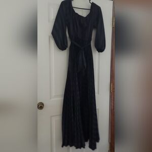 Elegant Royal Blue Long Sleeve Dress